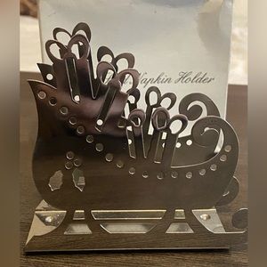 Christmas Silver Napkin Holder